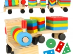 Trenino in legno con blocchi da costruzione e sorter 30 cm
