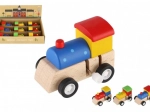 Locomotiva in legno a carica con chiavetta 7 cm – giocattolo colorato per bambini