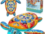 Tartaruga gonfiabile colorata con maniglie Bestway con stampa Majolica 183x173 cm