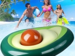 Materassino gonfiabile a forma di avocado con nocciolo rimovibile 150 cm