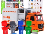 Camion dei rifiuti interattivo per bambini 3+ con 4 bidoni e cartoncini per la raccolta differenziata