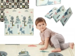 Humbi tappetino pieghevole per bambini in schiuma XPE bifacciale 200 × 180 cm con percorso nel bosco e immagini a contrasto
