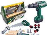 Woopie grande set di attrezzi per bambini in valigetta con trapano avvitatore a batteria, 15 pz