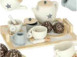 Set da tè in legno per bambini con vassoio e tazze