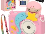 Macchina fotografica digitale per bambini rosa con motivo di sirena