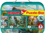 Puzzle per bambini Dinosauri 4v1 in valigetta di latta
