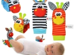 Set di sonagli per neonati – calzini e braccialetti da polso, 4 pezzi