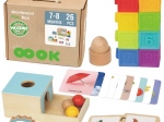 Box educativo montessori 6in1 WOOPIE GREEN per neonati 7–8 mesi, 26 pezzi, FSC