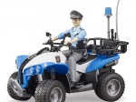 Bruder quad blu della polizia con figurina
