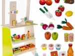 supermercato per bambini in legno KRUZZEL con bancarella, cassa e frutta