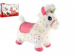 Cavalluccio saltellante in peluche a forma di unicorno con suoni, bianco con stelline
