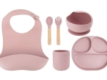 Set da pranzo in silicone per bambini MoMi AMI rosa