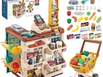 Woopie supermercatino per bambini con carrello, cassa, scanner e 48 accessori