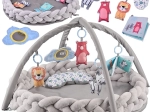 Tappeto gioco per bambini con archetto, giochi e paracolpi intrecciato