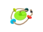 Corda da arrampicata con nodi colorati e seduta verde