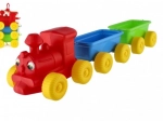Trenino di plastica colorato con vagoni 60 cm