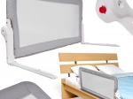 Sponda di sicurezza per letto 150 cm, grigio