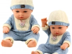 Bambola Neonato in Abito Azzurro Lavorato a Maglia con Cappellino