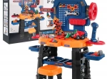 Banco da lavoro per bambini 3+ con trapano avvitatore interattivo, sgabello e 181 pezzi