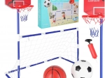 Porta di calcio e canestro da basket 2v1 con due palloni e pompa
