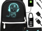 Zaino impermeabile con USB e motivo luminoso KRUZZEL 19 l
