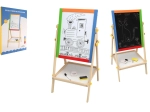 Lavagna magnetica per bambini in legno, bifacciale bianco/nero 35 × 43 cm con accessori