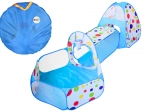 Parco Giochi Bambini 3 in 1 Tenda Igloo Tunnel Piscina Palline Blu