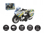Moto della polizia 12 cm con luce e suoni, parlante in ceco
