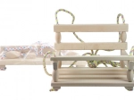 Altalena sospesa in legno per bambini, naturale