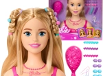 Testa Barbie per pettinare e acconciare con accessori, 20 pezzi