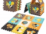 Tappeto educativo in schiuma puzzle con animaletti 85 × 85 cm, 9 pezzi
