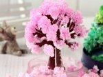 alberello magico di sakura in fiore – alberello cristallino rosa in ciotola