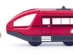 Locomotiva rossa con macchinista a batterie