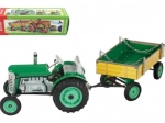 Trattore verde Zetor con rimorchio e carillon a molla Kovap