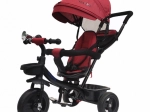 Triciclo per bambini girevole 360 gradi in design rosso-nero