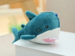 Portachiavi squalo peluche azzurro 12 cm