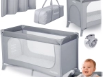 Lettino da viaggio Ricokids con materasso e borsa grigio