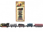 Trenino con vagoni, 5 pz, metallo/plastica, 8 cm, a retrocarica
