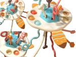 WOOPIE giocattolo sensoriale Montessori da tirare volpe con massaggiagengive e sonaglio