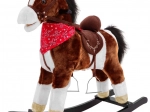 Cavalluccio a dondolo in peluche per bambini con funzioni interattive, marrone scuro