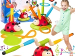 Woopie gioco interattivo 3 in 1 per bambini – bastone saltellante, lanciatorer razzi ad aria e lancio degli anelli Coccinella