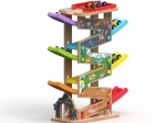 Grande pista da corsa in legno con 6 rampe per bambini