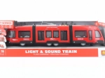 Tram rossa a batteria con effetti