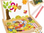 Lavagna magnetica in legno multifunzionale per bambini