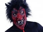maschera da diavolo con capelli neri per adulti