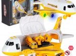 Aereo – trasportatore con veicoli da costruzione, luci e suoni