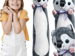 Cane husky di peluche 70 cm KRUZZEL – giocattolo coccoloso lungo e cuscino