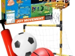 Woopie set 2 in 1 canestro da basket e porta da calcio con palloni e pompetta