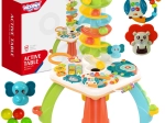 Tavolino per bambini con scivolo per palline, tastiera e ingranaggi