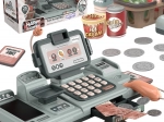 Registratore di cassa per bambini con bilancia, scanner e carrello per gioco di negozio